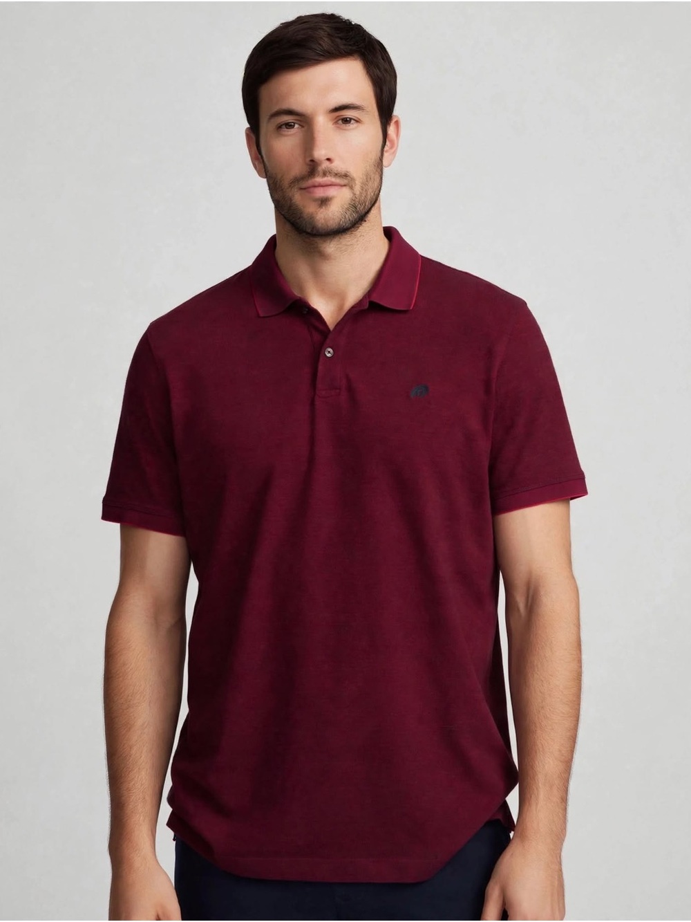 Banana Republic Men's Wine Short-Sleeve Polo